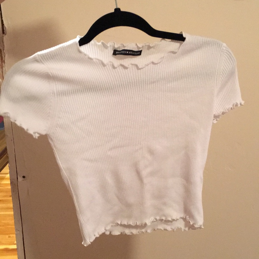 Brandy melive white crop top